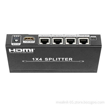 1x4 HDMI Splitter + 50M Extender, Over CAT5e/CAT6 with IR + EDID Control